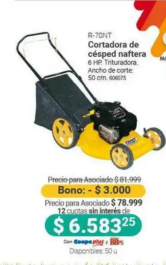 Cooperativa Obrera R-70nt Cortadora De Césped Naftera oferta