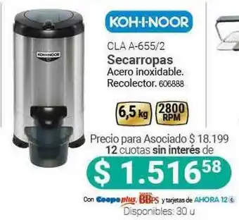 Cooperativa Obrera Koh I Noor Cla A-655-2 Secarropas oferta