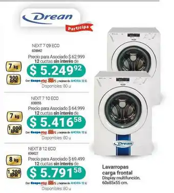 Cooperativa Obrera Drean Lavarrops Carga Frontal Next 7 09 Eco Next 7 10 Eco Next 8 12 Eco oferta
