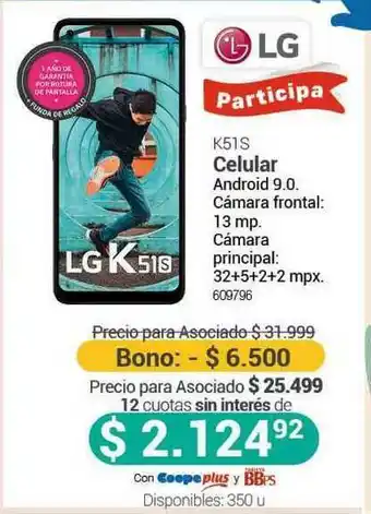 Cooperativa Obrera Lg K51s Celular Android 9.0 oferta