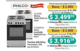 Cooperativa Obrera Philco Ch050b Blanca Ch050pdh Acero Inoxidable oferta