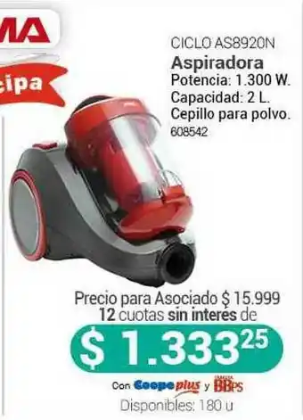 Cooperativa Obrera Ciclo As8920n Aspiradora oferta