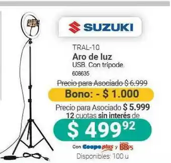 Cooperativa Obrera Suziki Tral-10 Aro De Luz oferta