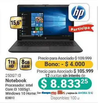 Cooperativa Obrera Hp 250g7 I3 Notebook oferta