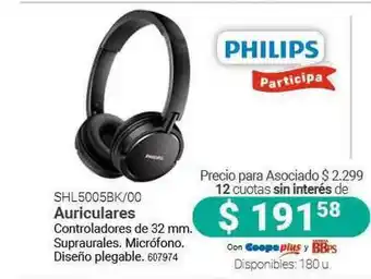 Cooperativa Obrera Philips Shl500bk 00 Auriculares oferta
