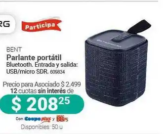 Cooperativa Obrera Bent Parlante Portátil oferta