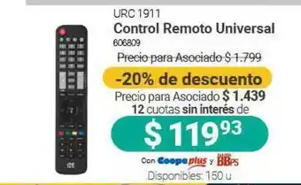 Cooperativa Obrera Urc 1911 Control Remoto Universal oferta