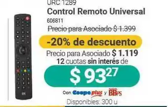 Cooperativa Obrera Urc 1289 Control Remoto Universal oferta
