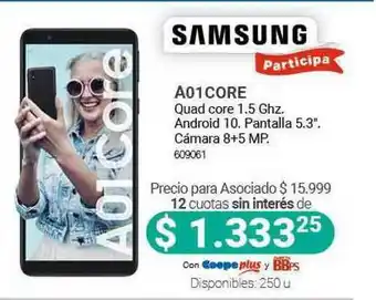 Cooperativa Obrera Samsung A01 Core Quad Core 1.5 Ghz oferta