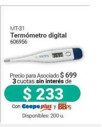 Cooperativa Obrera Mt-31 Termómetro Digital oferta