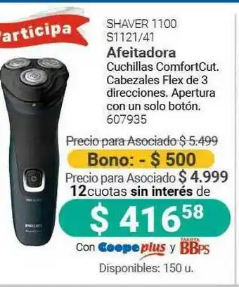 Cooperativa Obrera Shaver 1100 S1121 41 Afeitadora Cuchillas Comfortcut oferta
