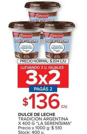 Carrefour Market Dulce De Leche Tradición Argentina La Serenísima x 400g oferta