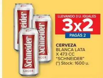 Carrefour Market Cerveza Blanca Lata Schneider x 473cc oferta
