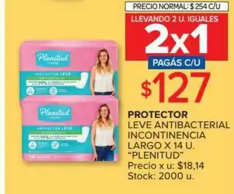 Carrefour Market Protector Leve Antibacterial Incontinencia Largo Plenitud x 14u oferta