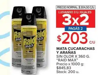 Carrefour Market Mata Cucarachas Y Arañas Sin Olor Raid Max x 1000g oferta