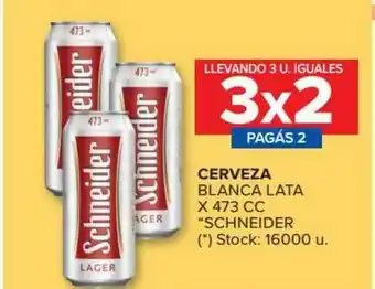 Carrefour Cerveza Blanca Lata Schneider x 473cc oferta