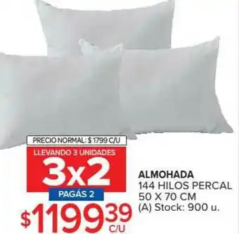 Carrefour Almohada 144 Hilos Percal 50 X 70 Cm oferta