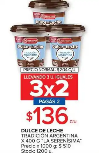 Carrefour Dulce De Leche Tradición Argentina La Serenísima x 400g oferta