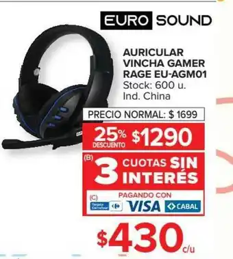 Carrefour Euro Sound Auricular Vincha Gamer Rage Eu-agm01 oferta