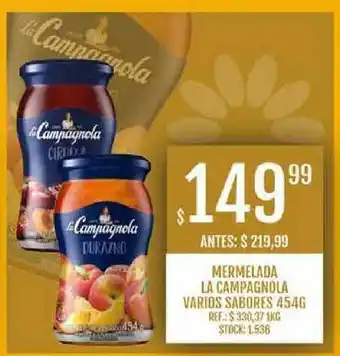 Supermercados Todo Mermelada La Campagnola Varios Sabores 454g oferta