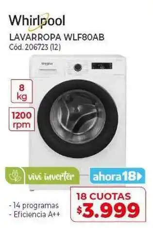 Naldo Lombardi Whirlpool Lavaroppa Wlf80ab oferta