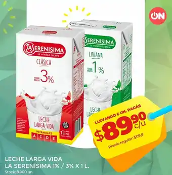 Super MAMI La Serenisima Leche Larga Vida 1% oferta