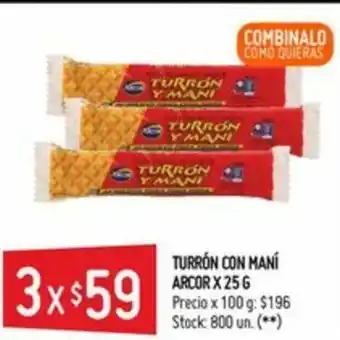 Walmart Turrón Con Maní Arcor x 25g oferta