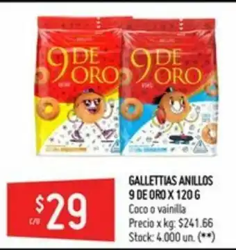 Walmart 9 De Oro Galletitas Anillos x 120g oferta