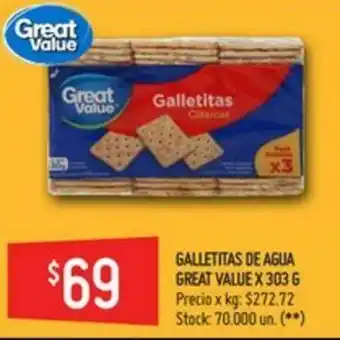 Walmart Great Value Galletitas De Agua x 303g oferta