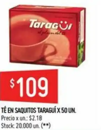 Walmart Té En Saquitos Taragui x 50un oferta