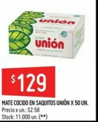 Walmart Mate Cocido En Saquitos Union x 50un oferta