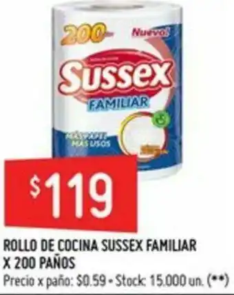 Walmart Sussex Rollo De Cocina Familiar x 200 Paños oferta