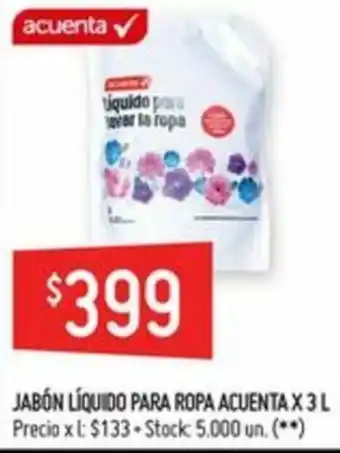 Walmart Jabón Líquido Para Ropa Acuenta x 3l oferta