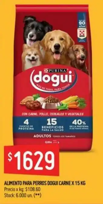 Walmart Dogui Alimento Para Perros Carne x 15kg oferta