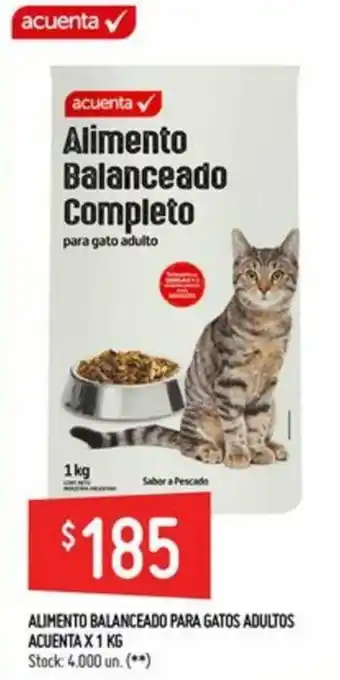 Walmart Alimento Balanceado Para gatos Adultos Acuenta x 1kg oferta