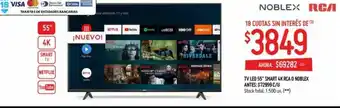 Walmart Noblex RCA TV LED 55" Smart 4k Rca O Noblex oferta