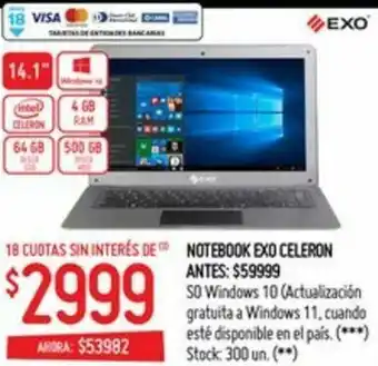 Walmart Notebook Exo Celeron oferta