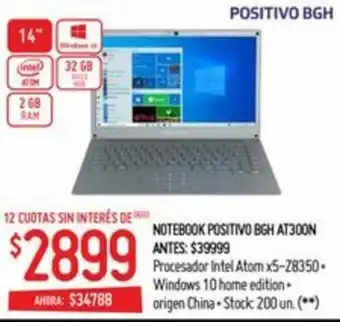 Walmart Notebook Positivo BGH AT300N oferta