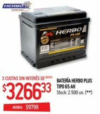 Walmart Batería Herbo Plus Tipo 65 AH oferta