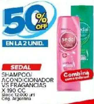 Carrefour Maxi Sedal Shampoo /Acondicionador VS Fragancias x 190cc oferta
