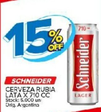 Carrefour Maxi Schneider Cerveza Rubia lata x 710cc oferta