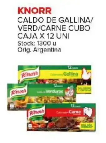 Carrefour Maxi Knorr Caldo De Gallina/Verd/Carne Cubo Caja x 12uni oferta