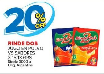 Carrefour Maxi Rinde Dos Jugo En Polvo Vs Sabores x 15/18grs oferta