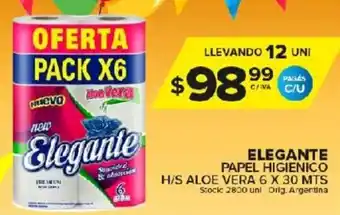 Carrefour Maxi Elegante Papel Higienico H/S Aloe Vera 6 x 30mts oferta