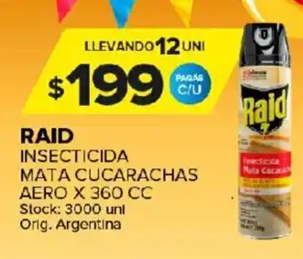 Carrefour Maxi Raid Insecticida Mata Cucarachas Aero x 360cc oferta