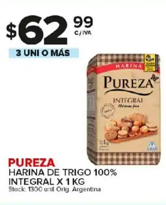 Carrefour Maxi Pureza Harina De Trigo 100% Integral x 1kg oferta