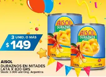 Carrefour Maxi Aisol Duraznos En Mitades x 820g oferta
