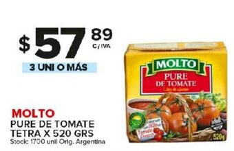 Carrefour Maxi Molto Pure De Tomate Tetra x 520grs oferta