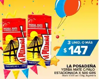 Carrefour Maxi La Posadeña Yerba Mate Con Palo Estacionada x 500grs oferta