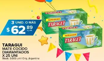 Carrefour Maxi Taragui Mate Cocido Diamantado x 25 saquitos oferta